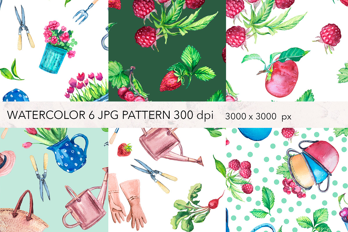 Watercolor Gardening Set, an Illustration by lilisavelieva (Photo 6 of 7)