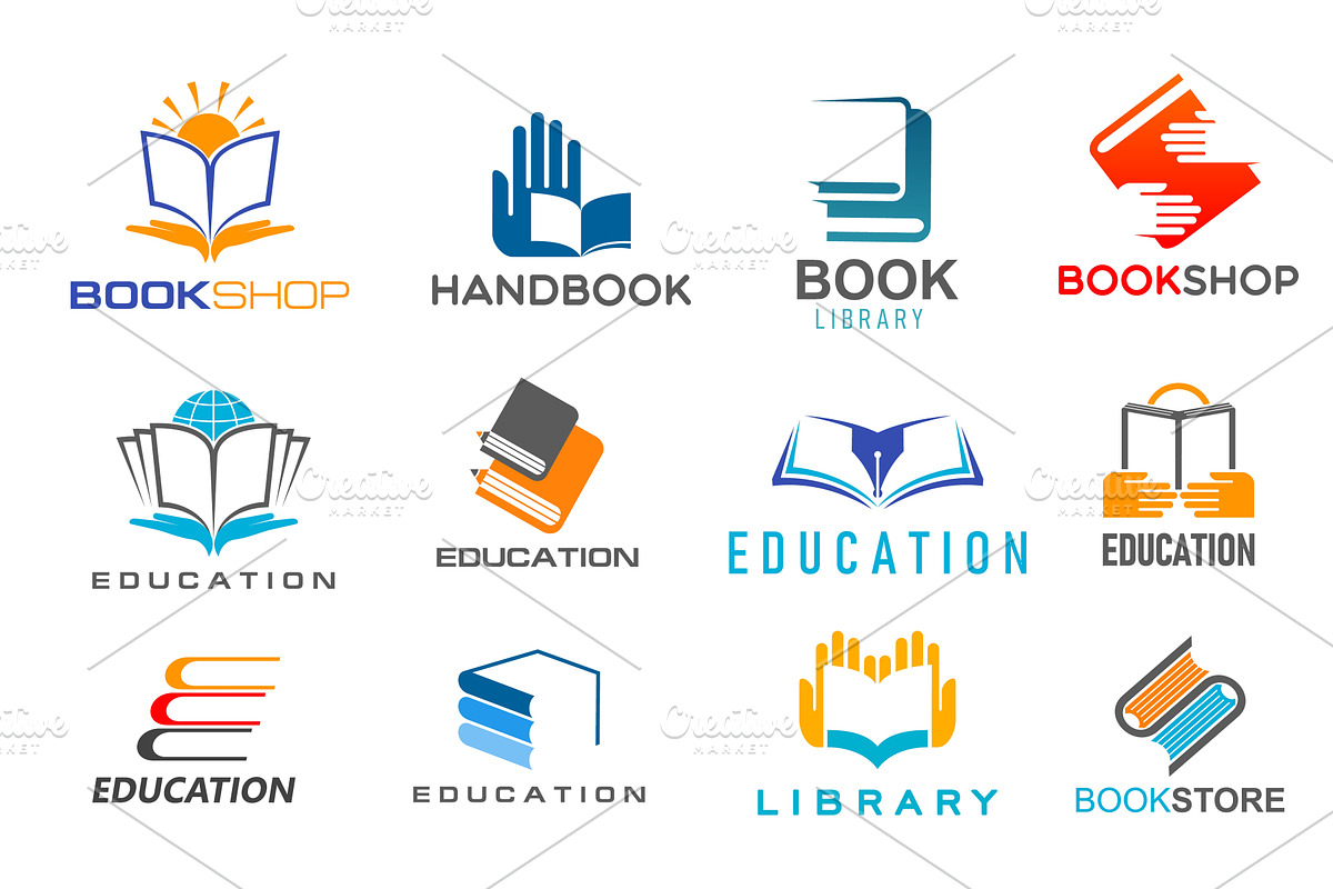 Education, library, handbook icons, an Object Illustration by Vector Tradition