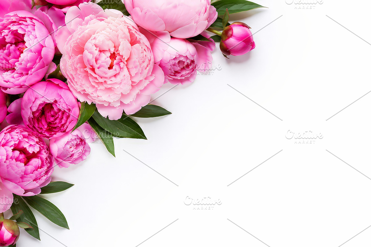 2 Pink Peony Floral Border Backdrop, a Background Photo by Hamza067 (Photo 1 of 3)