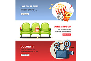 cinema elements. cartoon flat, an Object Illustration by Multigon