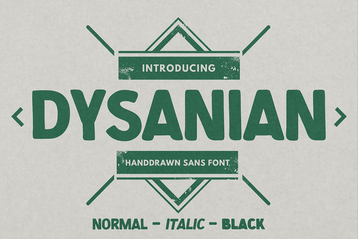 Dysanian - Hand Drawn Sans Font, a Sans Serif Font by Gassstype (Photo 1 of 8)