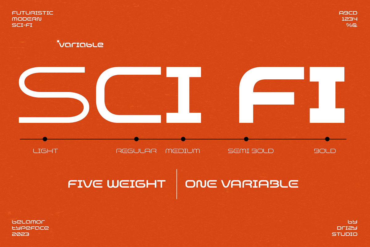 Belamor - Futuristic Variable Font, a Sans Serif Font by Drizy (Photo 3 of 10)