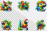 Watercolor Tropical Parrot Clipart, an Illustration by SVGArt (Thumbnail 7 of 7)