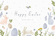 Happy Easter! Watercolor spring set, an Animal Illustration by Cute And Wild (Thumbnail 1 of 8)