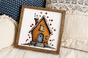 Whimsical Christmas House Clipart, an Illustration by Libby Wishes (Thumbnail 7 of 7)