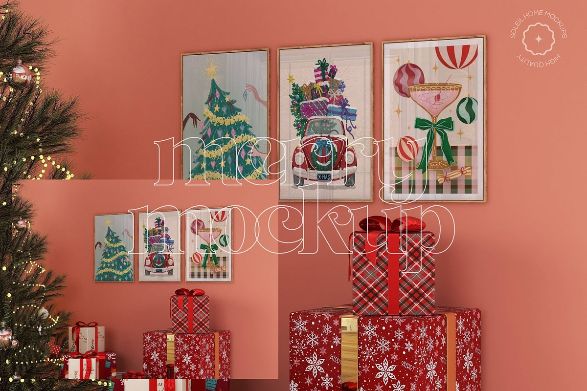Christmas frame mockup bundle —MERRY, a Product Mockup by SoleilHomeMockups (Photo 9 of 12)