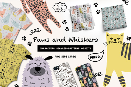 Cats and dogs! Set-2, a Background Graphic by Alona Savchuk