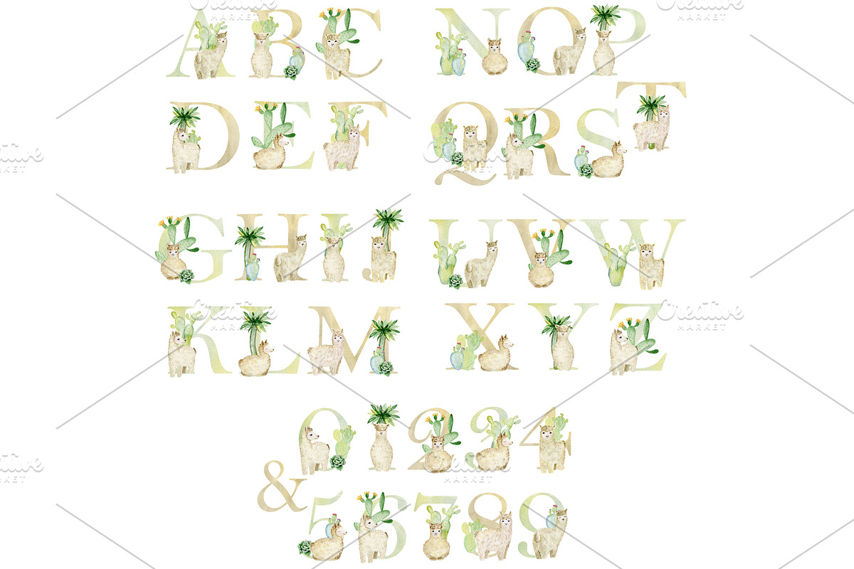 10 Watercolor Animal Alphabets., an Animal Illustration by TaPilipa (Photo 10 of 11)