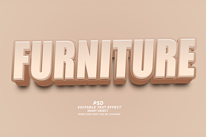 Furniture PSD 3d Editable Text Effec