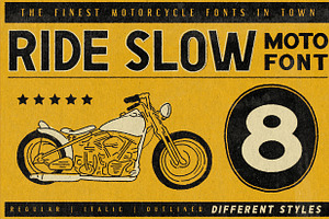 Ride Slow - Motorcycle Font Bundle, a Sans Serif Font by Konstantine Studio