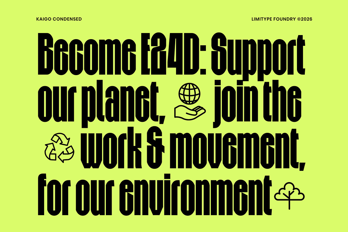Kaigo - Bold Condensed Font, a Sans Serif Font by limitype (Photo 8 of 12)