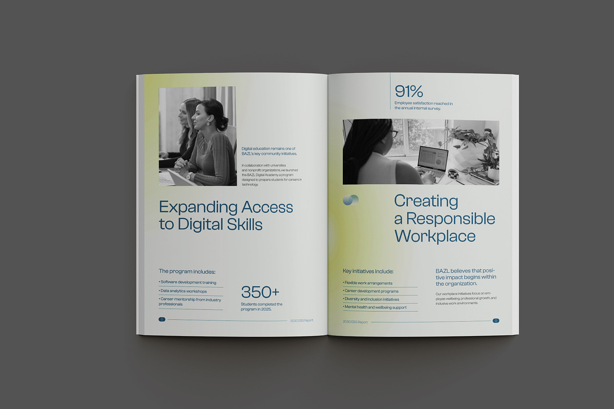Minimal Gradient ESG Impact Report, a Brochure Template by Neermana (Photo 3 of 11)