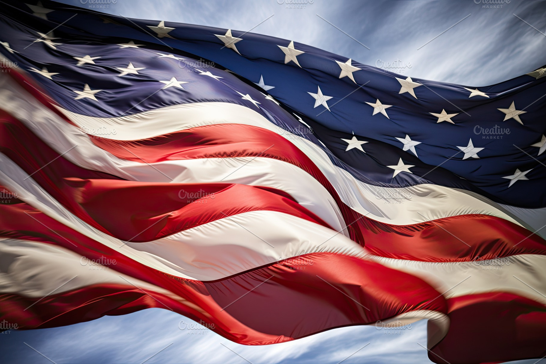 American flag waving in the wind aga, a Photo by Iftikhar Alam