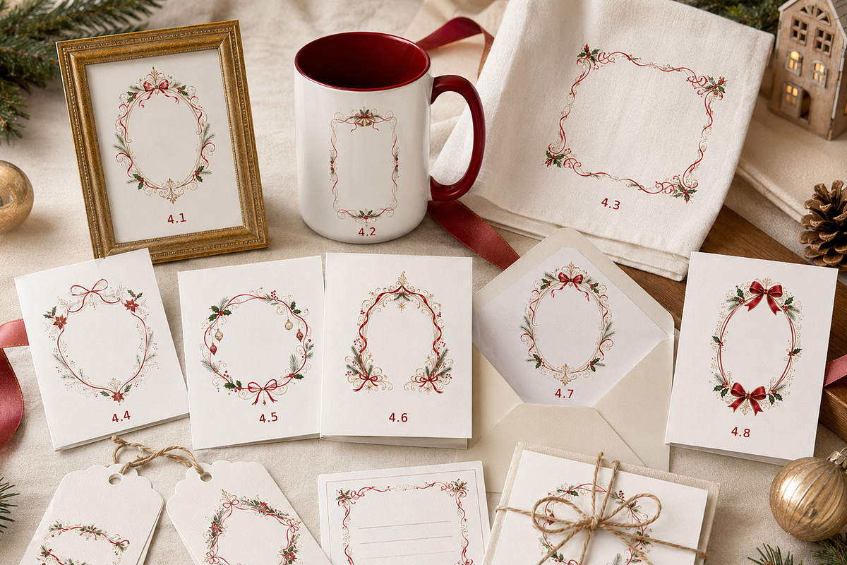 50 Christmas frames borders ribbons, a Decorative Illustration by HeavensStar (Photo 3 of 8)