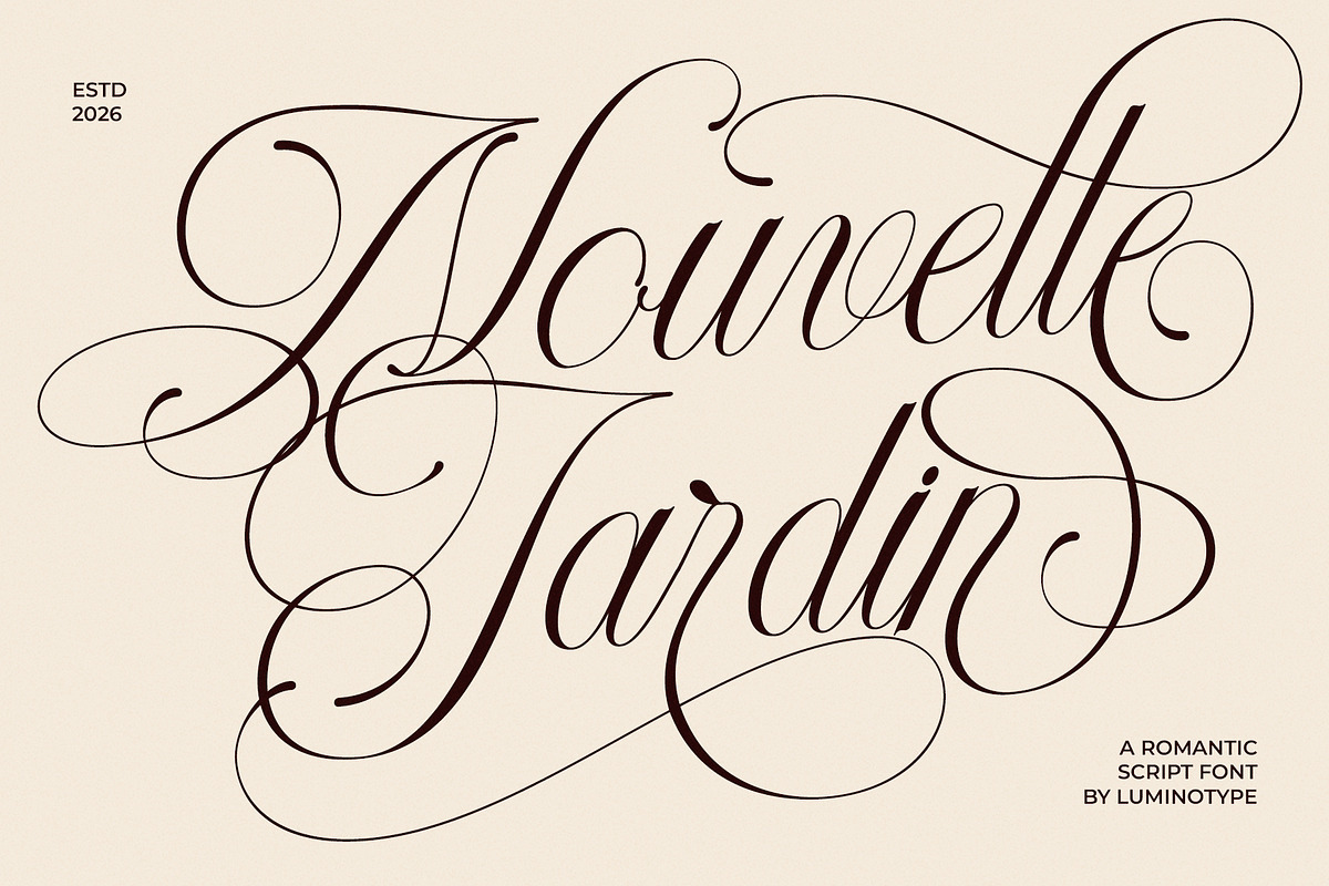 LT Nouvelle Jardin – Romantic Script, a Script Font by Luminotype (Photo 2 of 10)