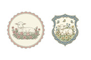 Vintage Easter Sheep Label Printable, an Illustration by SinaCreation (Thumbnail 5 of 6)