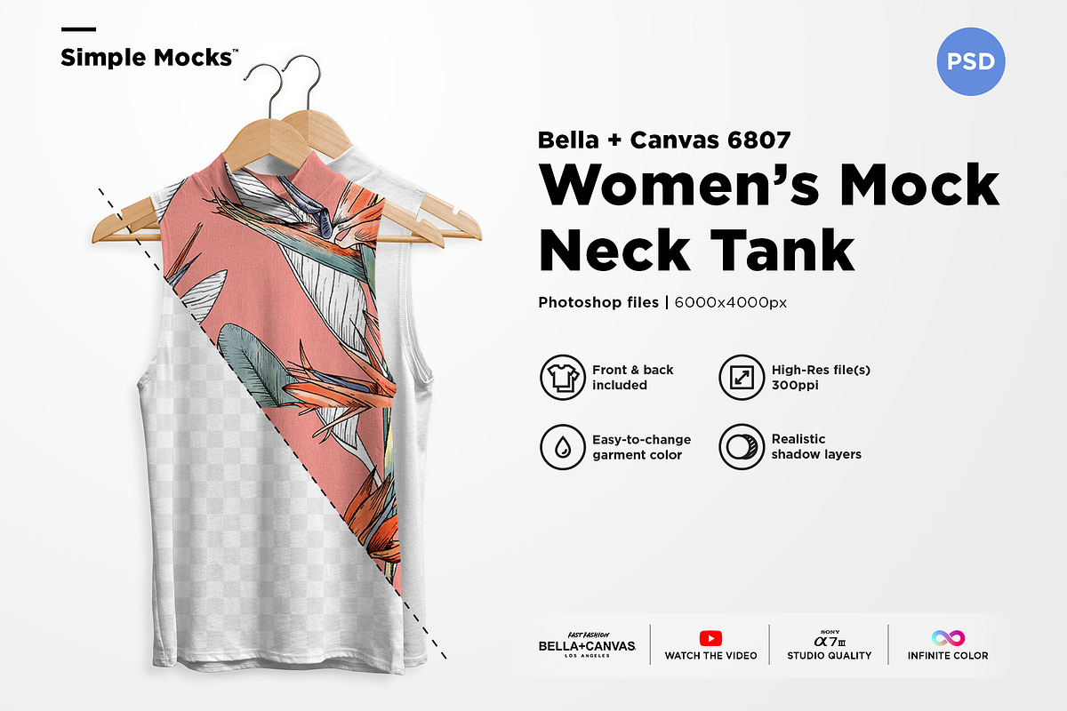 Women's Mock Neck Tank Mockup, a Shirt Mockup by DesignSupply Co. (Photo 1 of 8)
