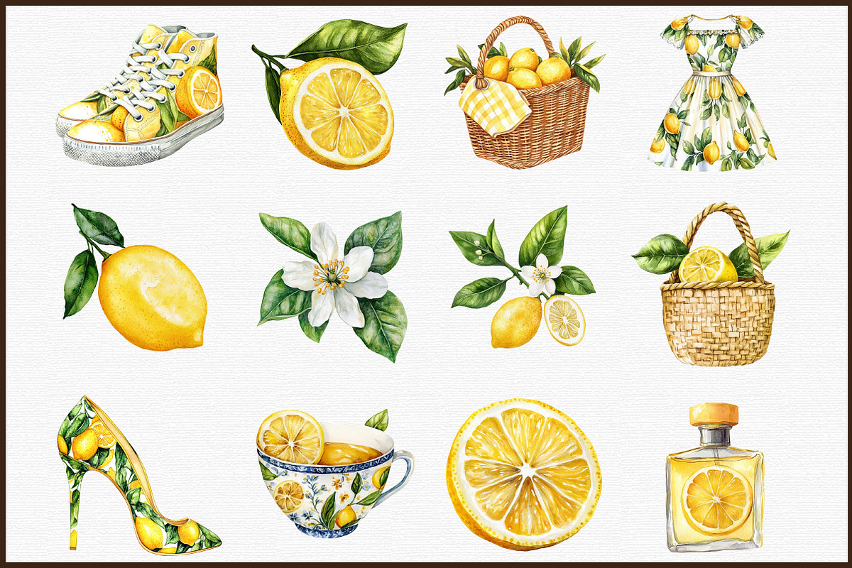 Lemon Clipart Summer Fashion Cottage, an Illustration by Sublimation Artist (Photo 3 of 6)