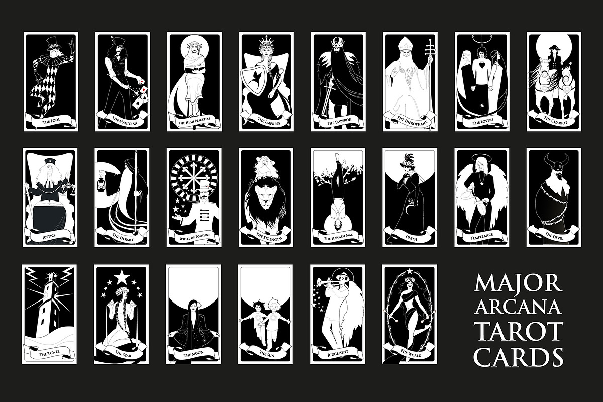 Tarot Black and White. 78 cards, an Illustration by La Inspiratriz (Photo 1 of 9)