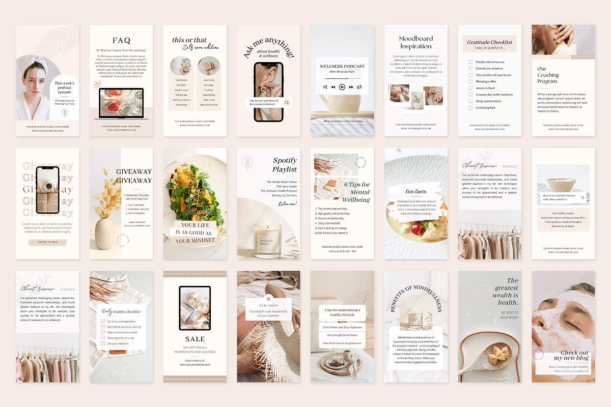 Health Wellness Instagram Template, a Social Media Template by ShopRShop