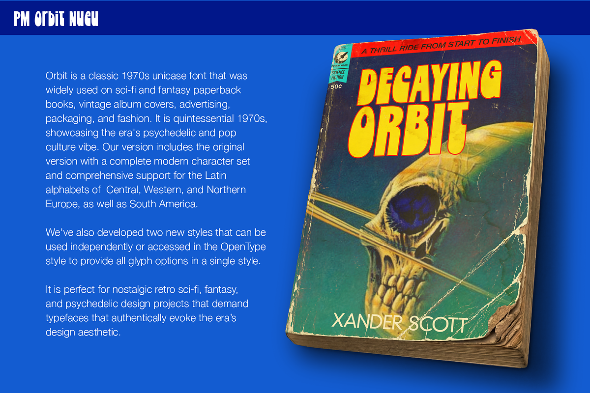 PM Orbit Nostalgic 70s Font, a Sans Serif Font by Paper Moon Graphic Supply (Photo 2 of 7)