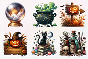 Vintage Halloween Clipart, an Illustration by Dream Creation (Thumbnail 5 of 7)