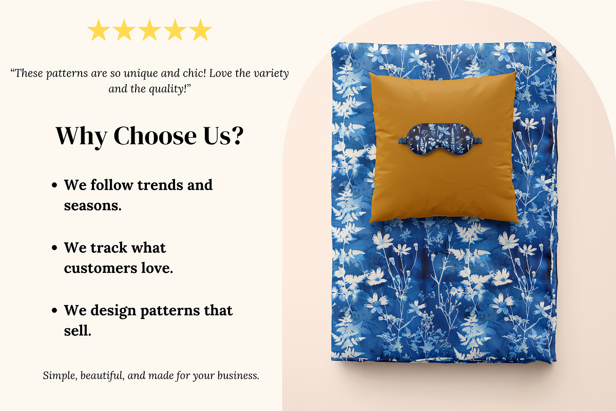 Cyanotype Floral Seamless Patterns, a Pattern Graphic by Ninterints (Photo 3 of 18)