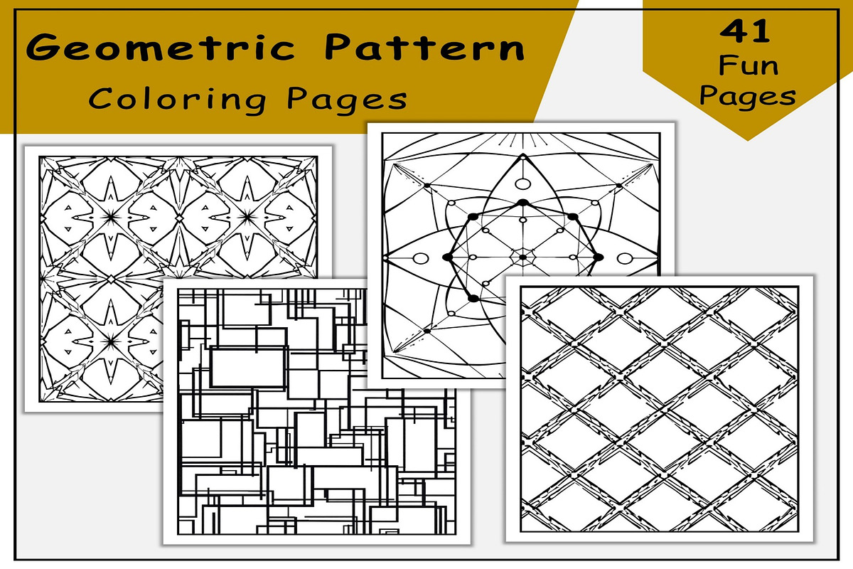 Geometric Pattern Coloring Pages, a Print Template by Made By Ahmed (Photo 1 of 4)