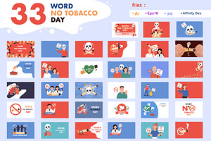 no tobacco day background 33 set, an Education Illustration by foxndeer