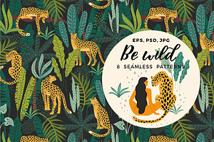 Be Wild. 8 Seamless Patterns