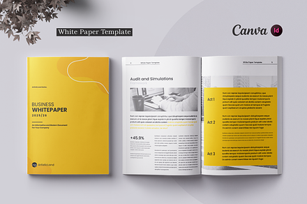 White Paper | Canva, InDesign, a Brochure Template by ArtisticLand