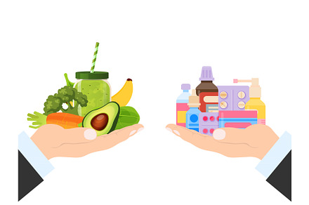 Drug tablet and healthy vegetable