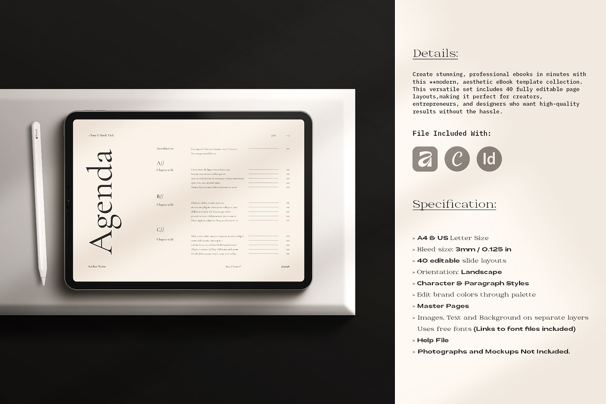 Digital E-Book Landscape Template, a Magazine Template by ArtisanaAura (Photo 2 of 18)