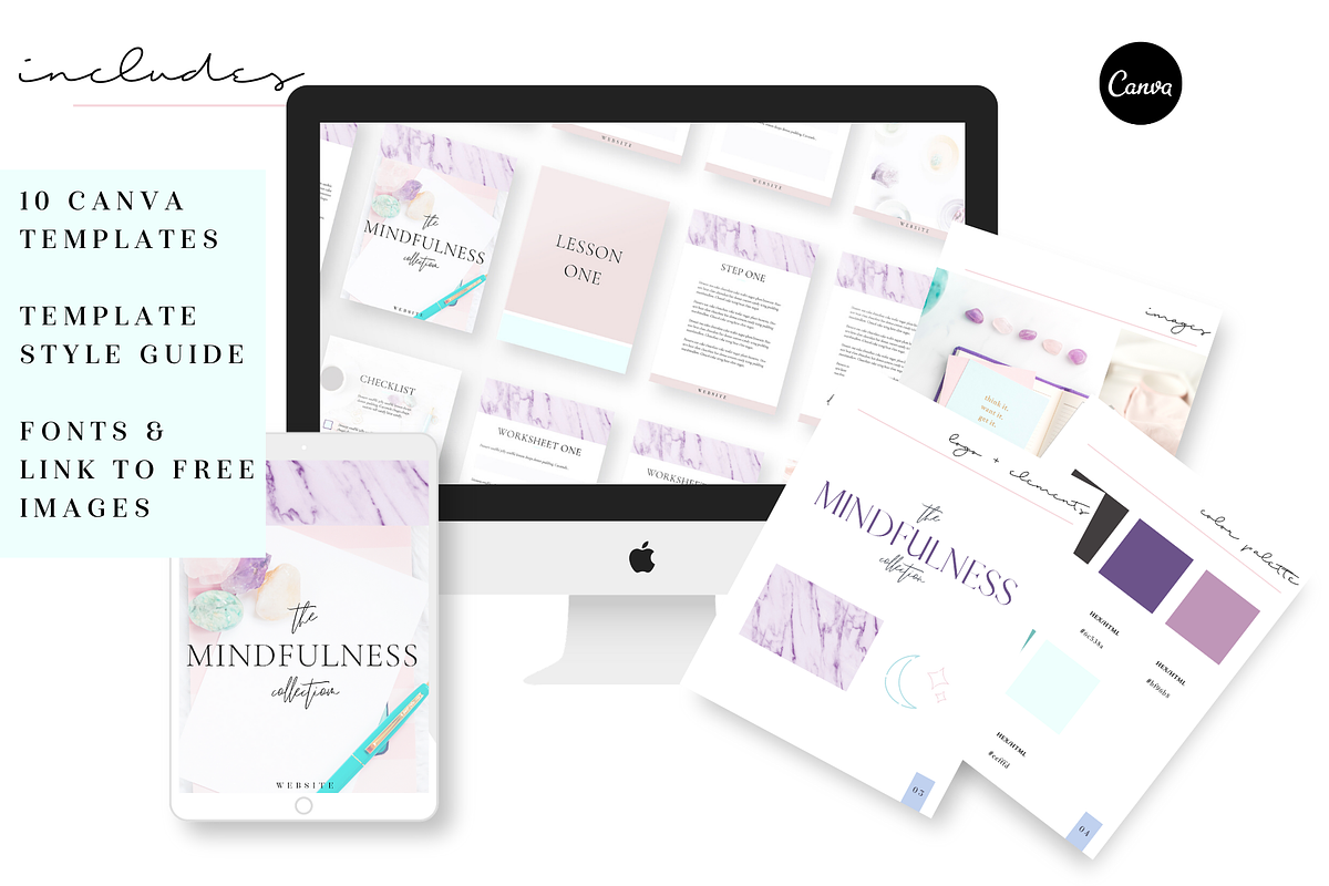 Mindfulness Canva Workbook Template, a Magazine Template by VanessaRyan.co (Photo 1 of 4)