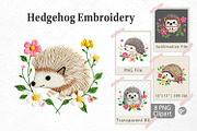 Hedgehog Embroidery Clipart, a Graphic by Artnoy (Thumbnail 1 of 5)