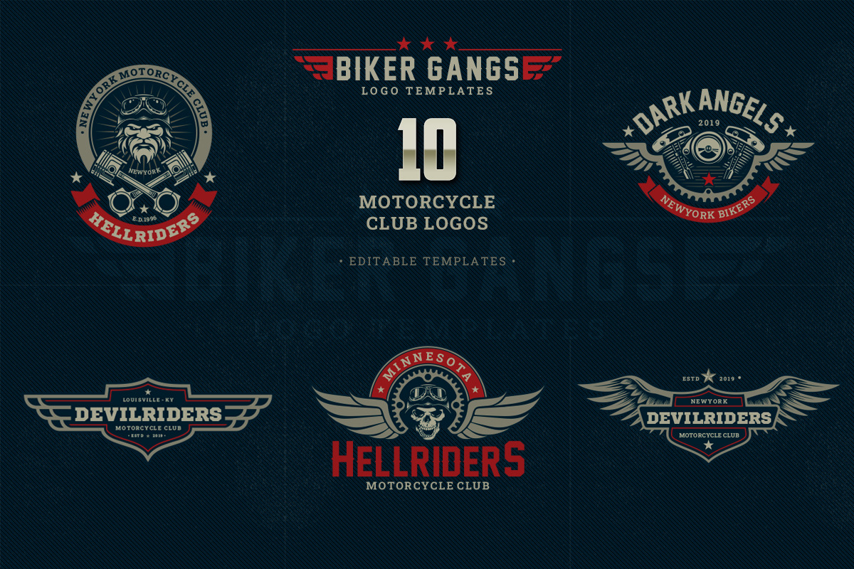 BIKER GANGS LOGO TEMPS., a Branding & Logo Template by g design (Photo 3 of 6)