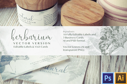 Herbarium: Vector Labels, a Business Card Template by Lumitar