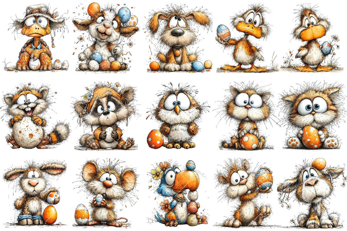Quirky Easter Clipart Bundle, an Illustration by OK Design (Photo 3 of 6)