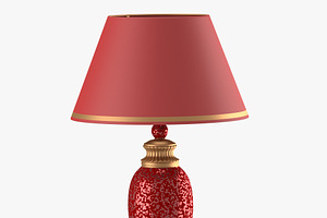 Old-style Lamp With Red Dome