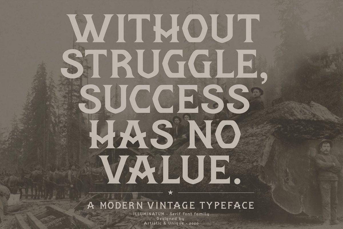 illuminatum - serif font family, a Serif Font by Artistic & Unique (Photo 2 of 14)