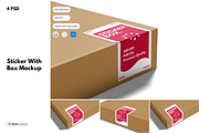 Sticker With Box Mockup, an Advertising Mockup by DSNA Mockup (Thumbnail 1 of 5)