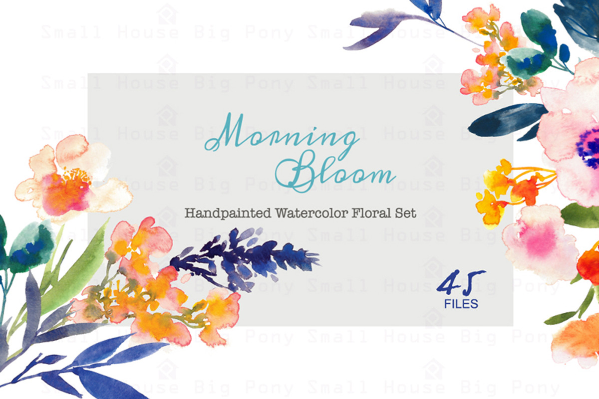Morning Bloom-Watercolor Floral Set, an Illustration by SmallHouseBigPony (Photo 2 of 4)