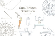 SunSalutation MoonSalutation bundle, an Illustration by Sunnyfields (Thumbnail 1 of 9)