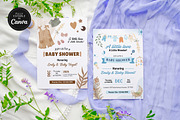 Boho Baby Shower Invitation Template, a Card Template by Snapybiz (Thumbnail 6 of 9)