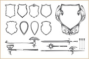 Heraldic element collection, a Decorative Illustration by MaximGertsen (Thumbnail 3 of 6)