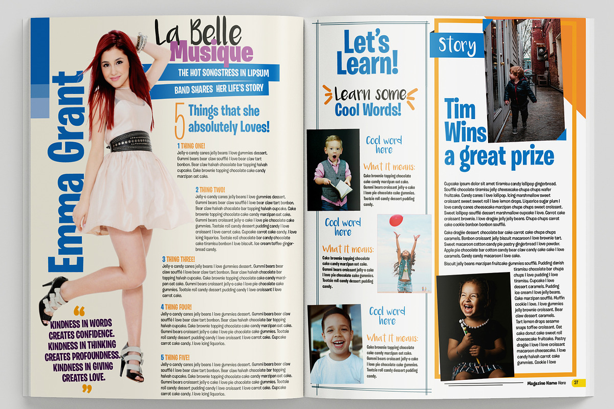Kids Magazine Template, a Magazine Template by Red Cactus Creative (Photo 13 of 20)