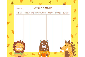 Weekly Planner Template, School