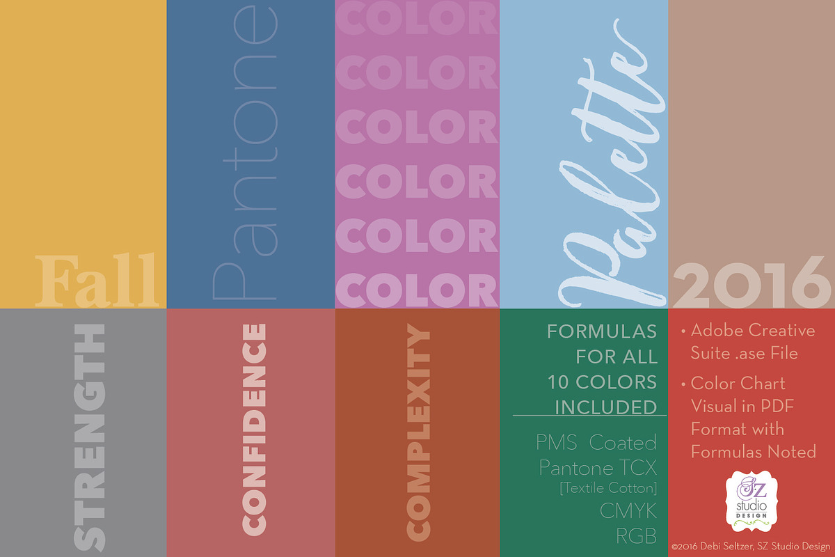 Pantone Fall 2016 Color Palette, a Palette Add-On by SZ Studio Design