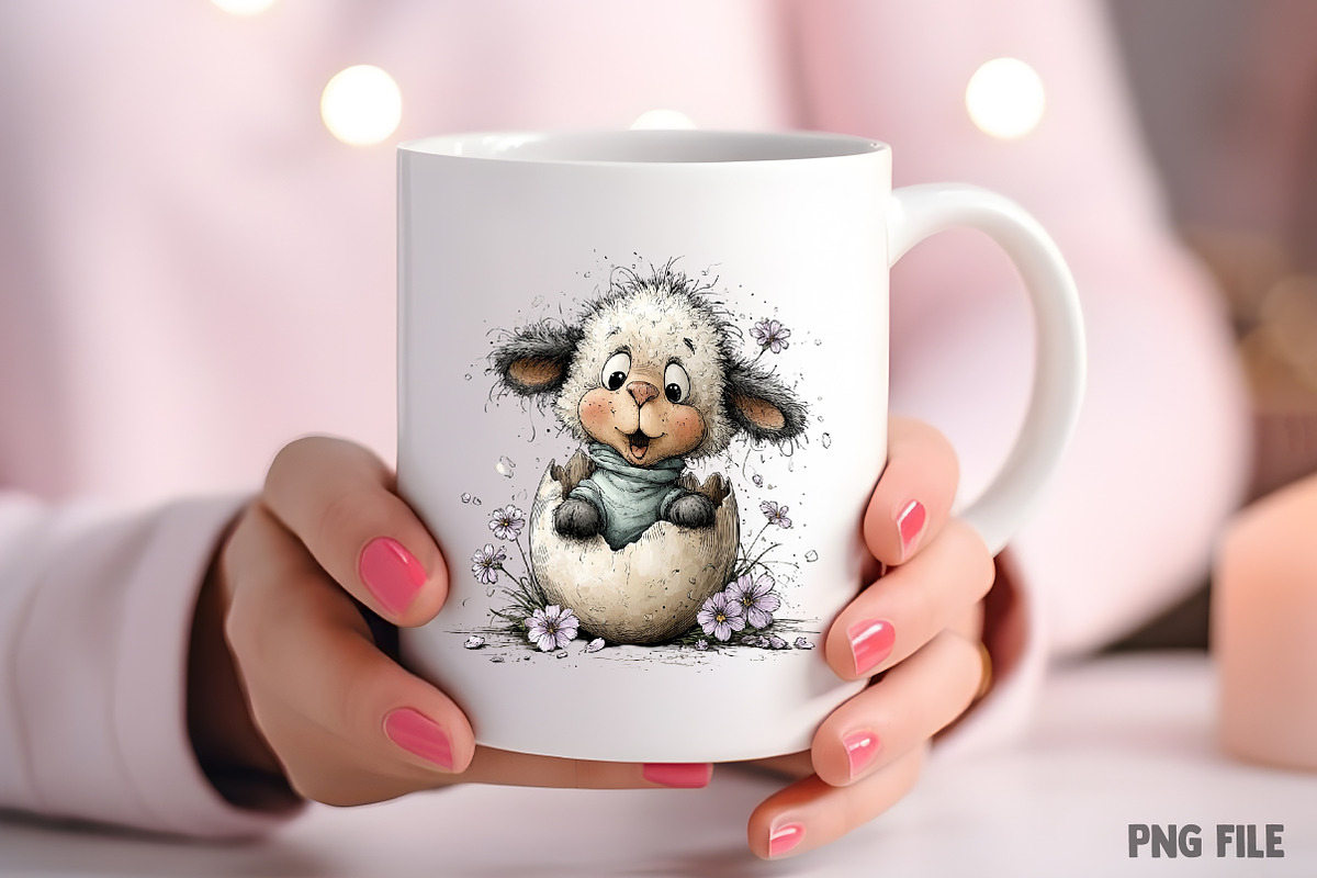Whimsical Easter Lamb Clipart, an Illustration by Craft Nest (Photo 8 of 11)