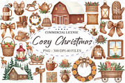 Cozy Christmas Winter Clipart Bundle, an Illustration by designcity5 (Thumbnail 1 of 5)
